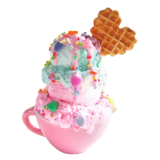 🍩 мороженое, десерт, еда, стакан, сладкое, лакомство telegram sticker