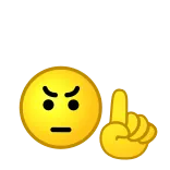 ☝️ Emoji, Zły, Palec, Ostrzeżenie, Rozdrażniony whatsapp sticker