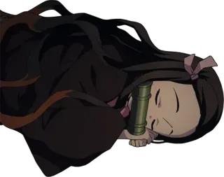 😴 Nezuko Kamado Demon Slayer Anime, Demone, Ragazza, Nezuko, Kamado, Chibi, Sonno telegram sticker
