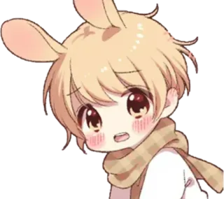 🥺 Anime, Coniglio, Carino, Kawaii, Ragazzo telegram sticker