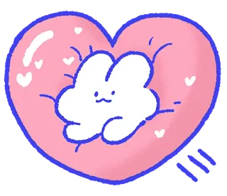 💖 Herz, Liebe, süß, Cartoon, Hase, Kawaii, lieb telegram sticker