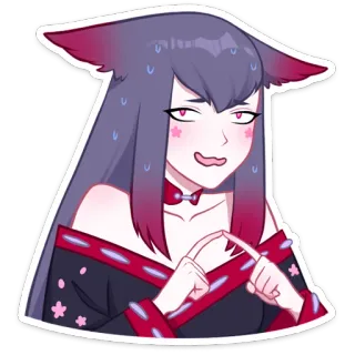 🥺 Gadis anime, Telinga rubah, Malu, Karakter anime, Gugup whatsapp sticker