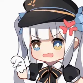 🤏 Anime, Chibi, Ragazza, Arrabbiata, Carina, Cartone animato telegram sticker