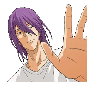 😶 Atsushi Murasakibara Kuroko's Basketball Anime, Personaje, Baloncesto, Pelo morado, Manga telegram sticker