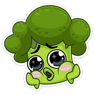 ☺️ 브로콜리, 야채, 귀여운, 만화, 카와이, 식물 telegram sticker