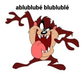 😝 Taz ablublubé blublublé Diable de Tasmanie, Dessin animé, Looney Tunes, Personnage, Drôle telegram sticker