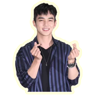❤️ man, korean, singer, actor, celebrity, hand gesture, smile telegram sticker