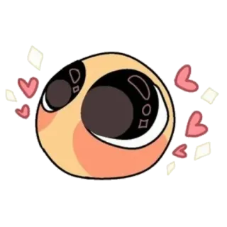🥰 imut, emoji, kawaii, cinta, hati, mata, tersipu, menggemaskan telegram sticker