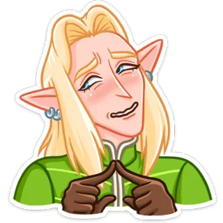 🥺 Elf, Fantasy, Cartoon, Meme, Digitale Kunst, Selbstgefällig telegram sticker