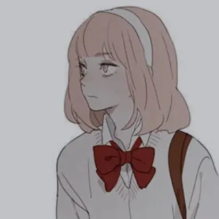 🍢 anime girl, school uniform, cute, cartoon, manga, student telegram sticker