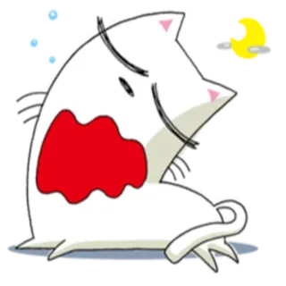 😴 kot, księżyc, noc, śpiący, słodki, kreskówka whatsapp sticker