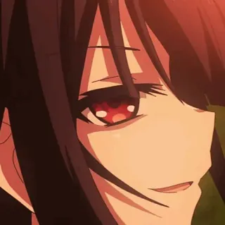 🍷 anime, woman, red eyes, animated telegram sticker
