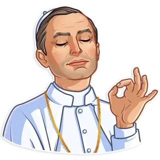 👌 meditação, paz, papa, religião, calma telegram sticker