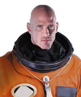🚀 astronauta, kosmos, kombinezon, pomarańczowy telegram sticker