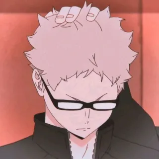 🍤 Kei Tsukishima Haikyuu!! Anime, Haikyuu, Kei Tsukishima, Kacamata, Voli, Karakter telegram sticker