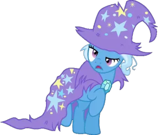 😲 Trixie My Little Pony Pony, Dibujos animados, Magia, Trixie, Mago, Estrellas, Sombrero telegram sticker
