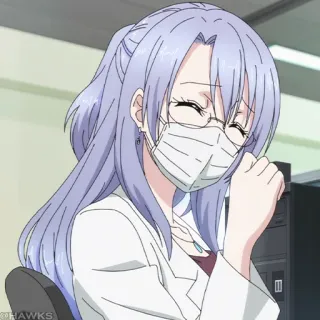 🧪 动漫, 女人, 面具, 医生, 医疗, 角色 telegram sticker