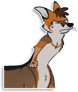 😑 sticker, Furry, Anthropomorph, Fuchs, Tier, Cartoon telegram sticker