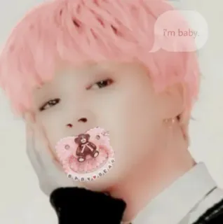 👽 I'm baby. kpop, chupete, lindo, meme telegram sticker