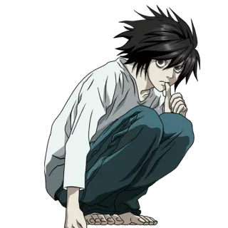 😳 L Lawliet Death Note Anime, Personaggio, L, Death Note, Detective, Intellettuale, Manga telegram sticker