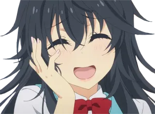 😄 Anime, Menina, Feliz, Sorriso, Desenho animado telegram sticker