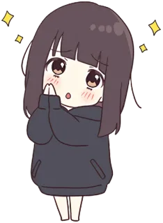 ✨ Anime, Chica, Brillos, Lindo, Dibujos animados, Suplicando, Kawaii telegram sticker