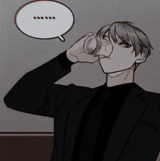 🍶 ...... manhwa, drinking, suit, character, anime, illustration telegram sticker
