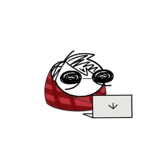 💻 человечек, компьютер, ноутбук, одеяло, каракули, мультфильм whatsapp sticker