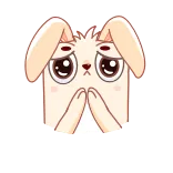 🥺 coniglio, triste, carino, animale, cartone animato, orecchie whatsapp sticker