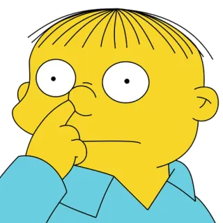👆 Ralph Wiggum The Simpsons cartoni animati, Ralph Wiggum, I Simpson, divertente, personaggio telegram sticker