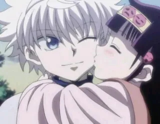 😘 Killua Zoldyck Hunter x Hunter アニメ, キス, 漫画, 友情, 子供 telegram sticker