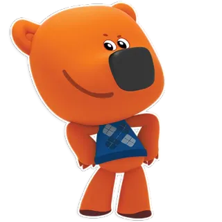 💪 мультфильм, медведь, персонаж, оранжевый telegram sticker
