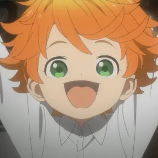 😃 Emma The Promised Neverland Anime, Postać, Uśmiech, Szczęśliwy, Emma, The Promised Neverland telegram sticker