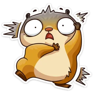 😳 Desenho animado, Animal, Chocado, Dedo do meio, Desrespeitoso, Hamster whatsapp sticker