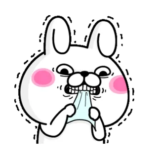 😫 うさぎ, バニー, 面白い, 漫画, 動物, 可愛い telegram sticker
