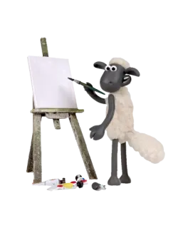 🎨 Shaun the Sheep pecora, cartone animato, pittura, artista, tela, carino telegram sticker