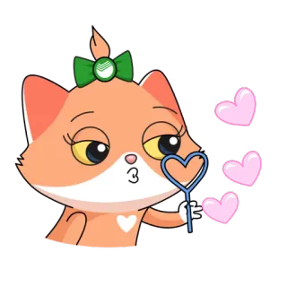 😘 кот, котенок, сердце, любовь, милый, мультик, наклейка telegram sticker