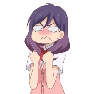 😢 anime, cartoon, angry, frustrated, girl, cute, sticker, expression whatsapp sticker