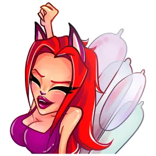 😁 Katzenmädchen, Anime Mädchen, Cartoon, Aufkleber, rote Haare, Katzenohren telegram sticker