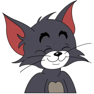 ☺️ Tom Cat Tom and Jerry cartone animato, gatto, sorridente, felice, animale telegram sticker