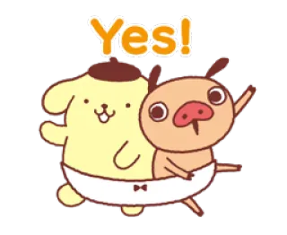 👍 Yes! pompompurin, yes, dog, cute, animal telegram sticker