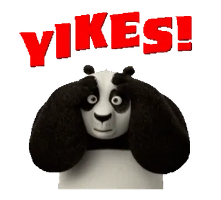 🙈 Po Kung Fu Panda YIKES! Panda, Scioccato, Sorpreso, Ops, Cartone animato telegram sticker