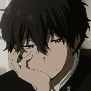 💞 Anime, Ragazzo, Adolescente, Emo, Triste, Manga, Pensieroso, Contemplativo telegram sticker