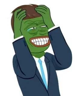 😂 Pepe the Frog Pepe de kikker, Meme, Internetmeme, Verdrietig, Huilend, Bedroefd whatsapp sticker