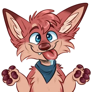 😋 renard, anthropomorphe, dessin animé, mignon, poilu, animal telegram sticker