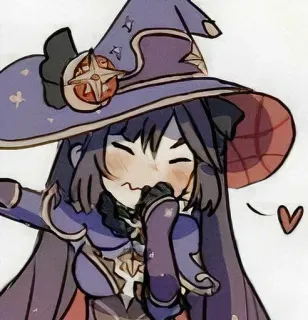 😳 Mona Genshin Impact Anime, Videojuego, Genshin Impact, Mona, Lindo, Kawaii whatsapp sticker