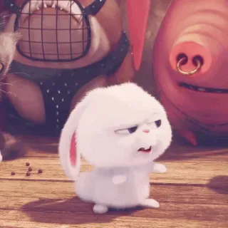 🎟 Snowball The Secret Life of Pets lapin, dessin animé, animé, animal de compagnie, mignon, drôle, amusant whatsapp sticker
