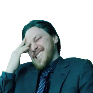 😀 man, laughing, suit, actor, person, facial expression telegram sticker