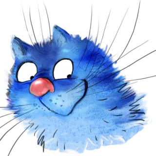 ☺️ cat, blue cat, watercolor, animal, pet, feline telegram sticker