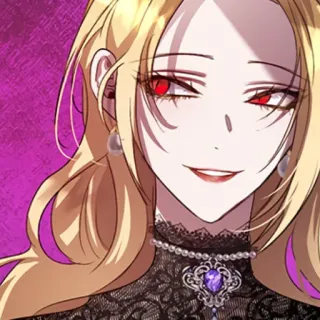 🩸 anime, donna, sorriso malefico, cartone animato telegram sticker